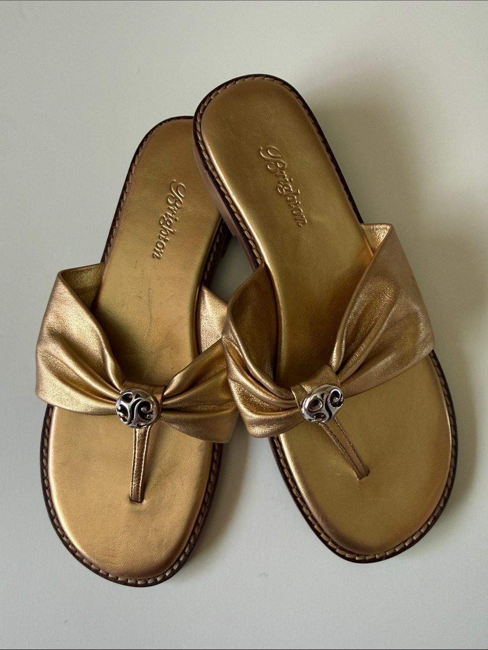 Brighton Vintage Leather Thong Sandals SZ 7.5